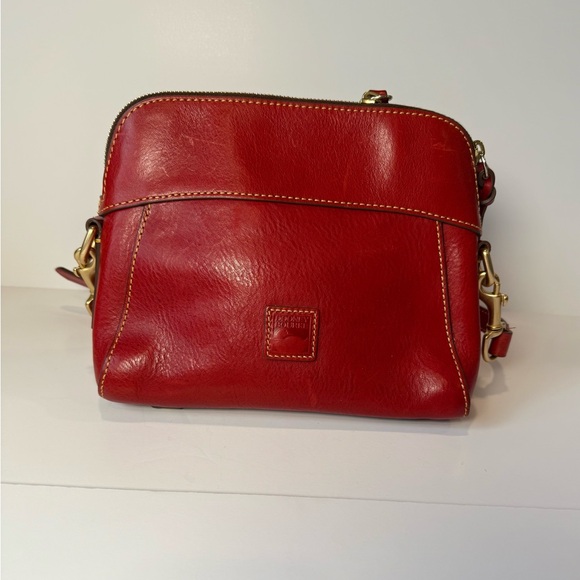 Dooney & Bourke Red Cameron Florentine Pebble Leather Crossbody Bag with Dustbag - Picture 8 of 9